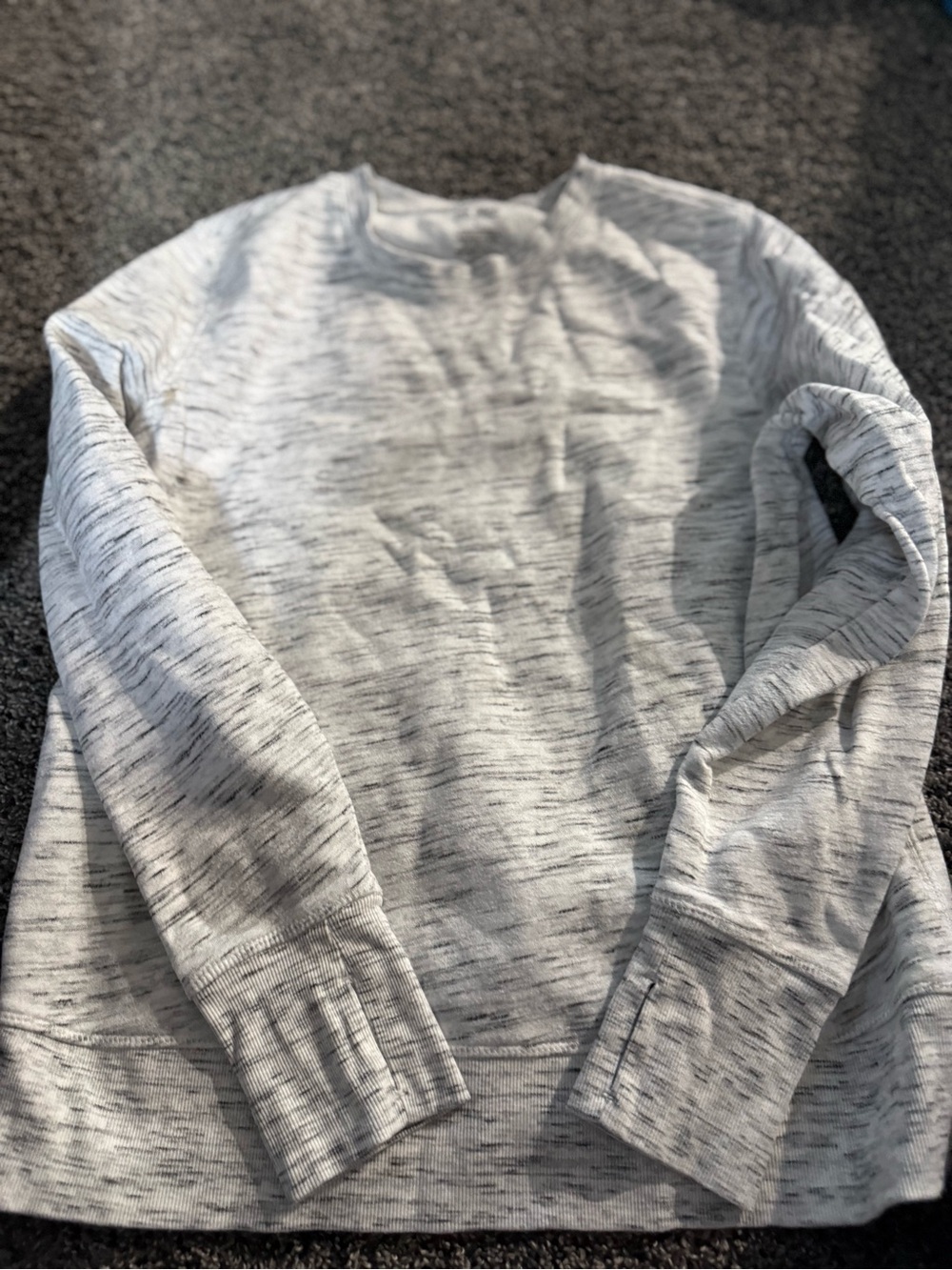 tek gear Men's Crewneck Sweater - Light Heather Gray with Charcoal Fleck